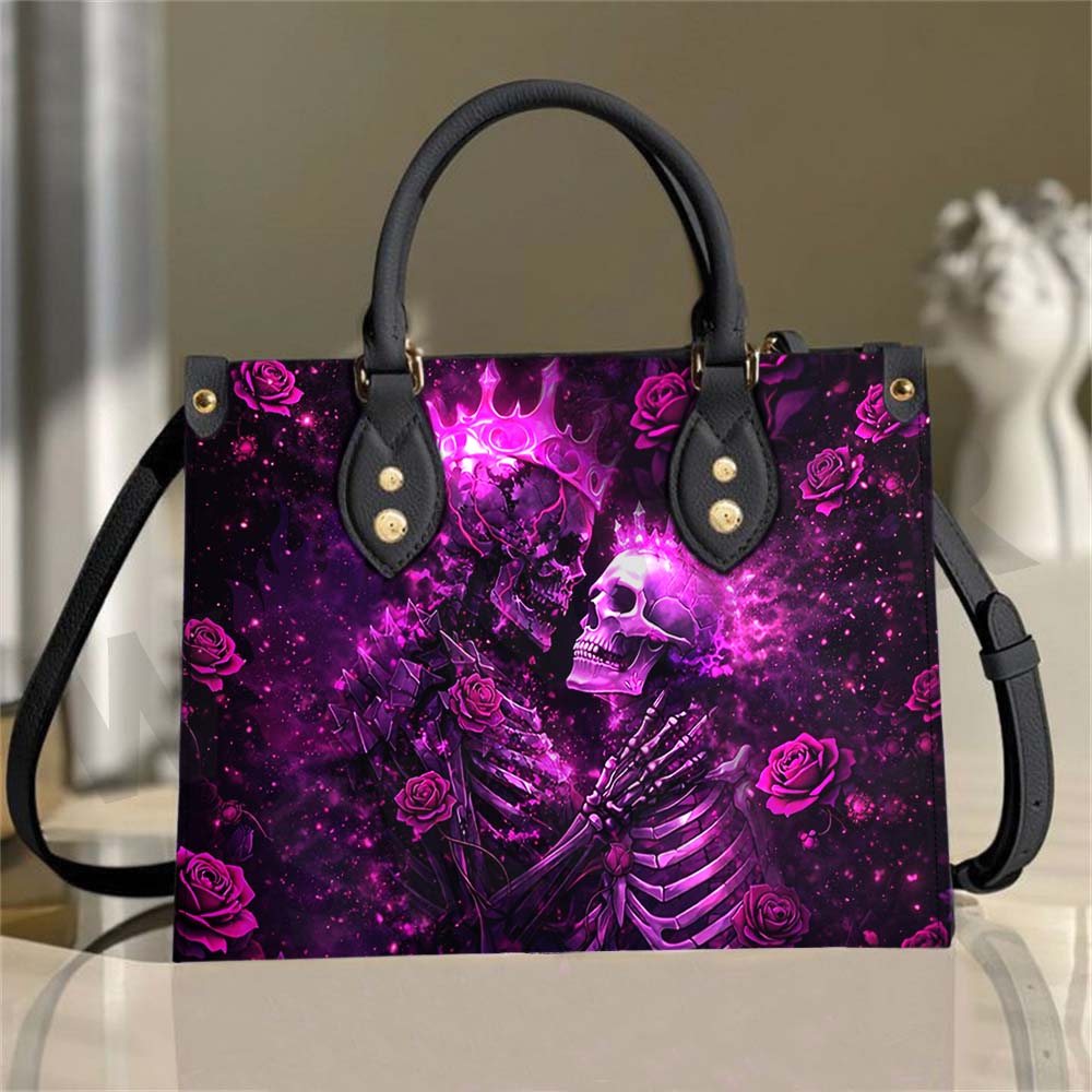Wonder Skull structured tote bag solves the "I can't find anything in my bag" problem. The roomy interior fits your tablet, phone, wallet, water bottle, umbrella, and cosmetics — without the overstuffed look. Multiple interior pockets keep everything organized, so you're never digging around at checkout. Reinforced rivet corners and quality metal hardware ensure the bag holds up to daily use. Whether you're heading to work, running errands, or catching a flight, this tote keeps you looking put-together.