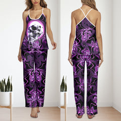 The Wonder Skull Purple Skull Silver Melt Cami Pajama Set offers comfort and style with its unique skull design and soft, breathable fabric. Perfect for lounging or sleeping, it’s durable, easy to care for, and combines fashion with coziness effortlessly.