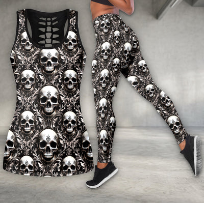 Baroque Skull Filigree Art Tanktop and Legging