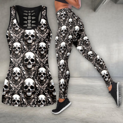 Baroque Skull Filigree Art Tanktop and Legging
