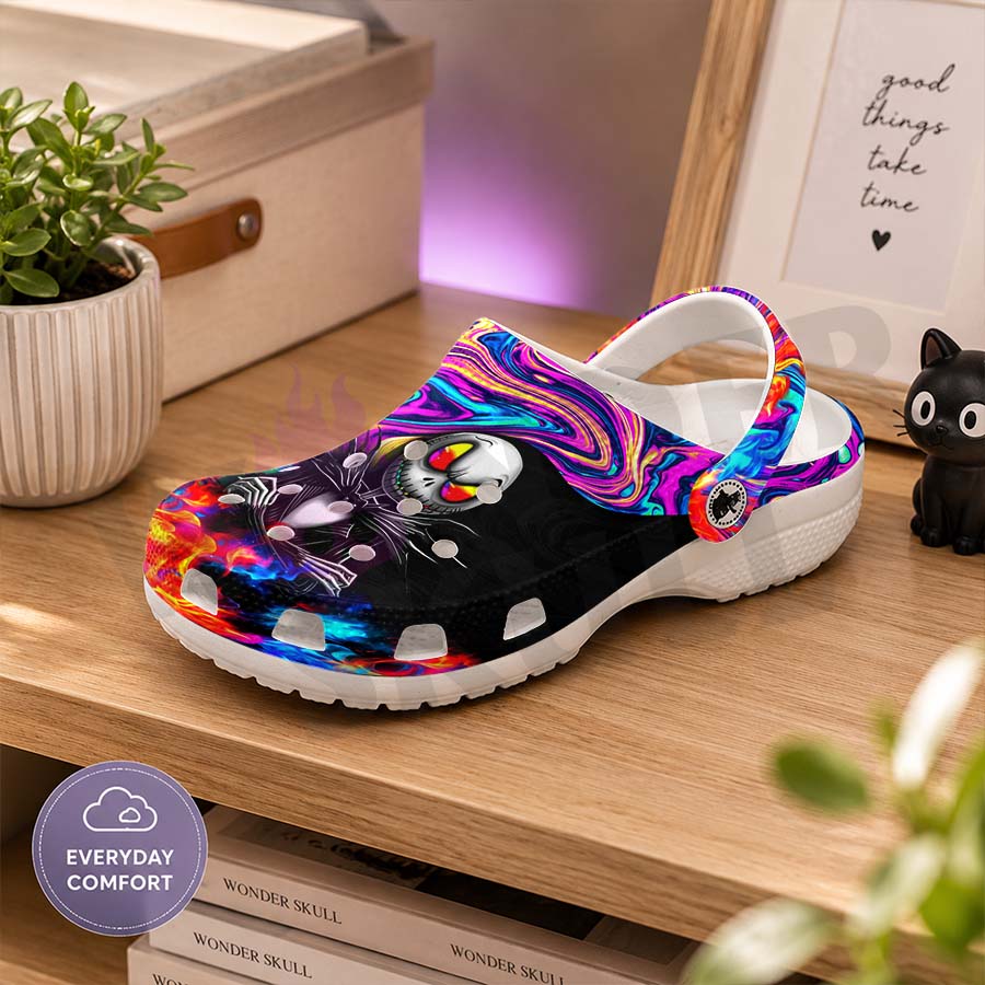 Wonder Skull Lightweight Clog Sandals are designed for all-day comfort. Featuring breathable ventilation holes, a cushioned footbed, and a pivoting heel strap, these versatile unisex clogs are perfect for use at home, outdoors, or at work — whatever your profession may be.
