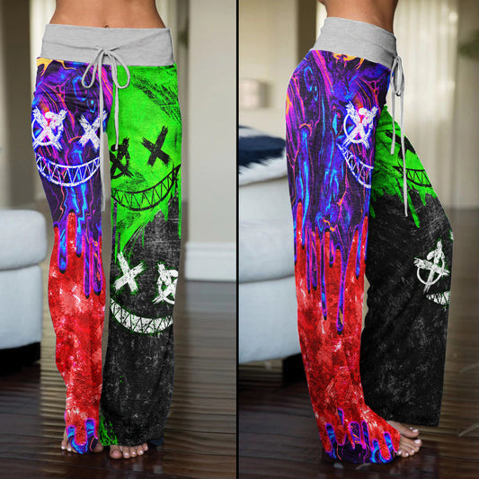Liquid Color Abstract Women's High-waisted Wide Leg Pants | Wonder Skull