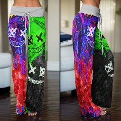 Liquid Color Abstract Women's High-waisted Wide Leg Pants | Wonder Skull