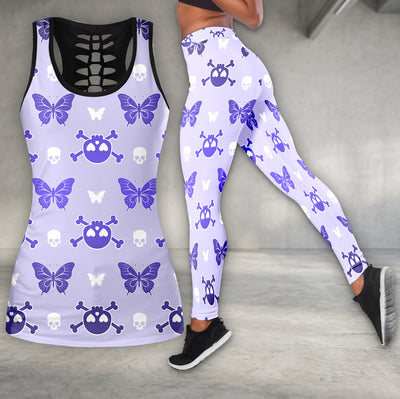 Pastel Goth Flutter Skull Tanktop and Leggings