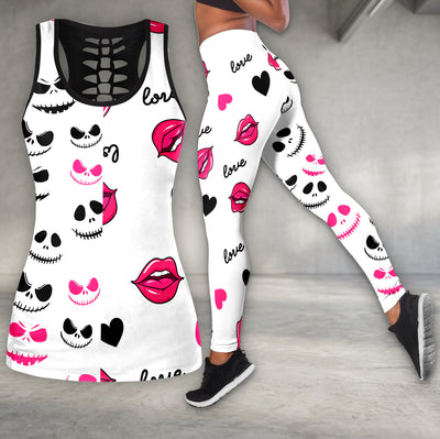 Spooky Love Pink Pattern Tanktop and Legging