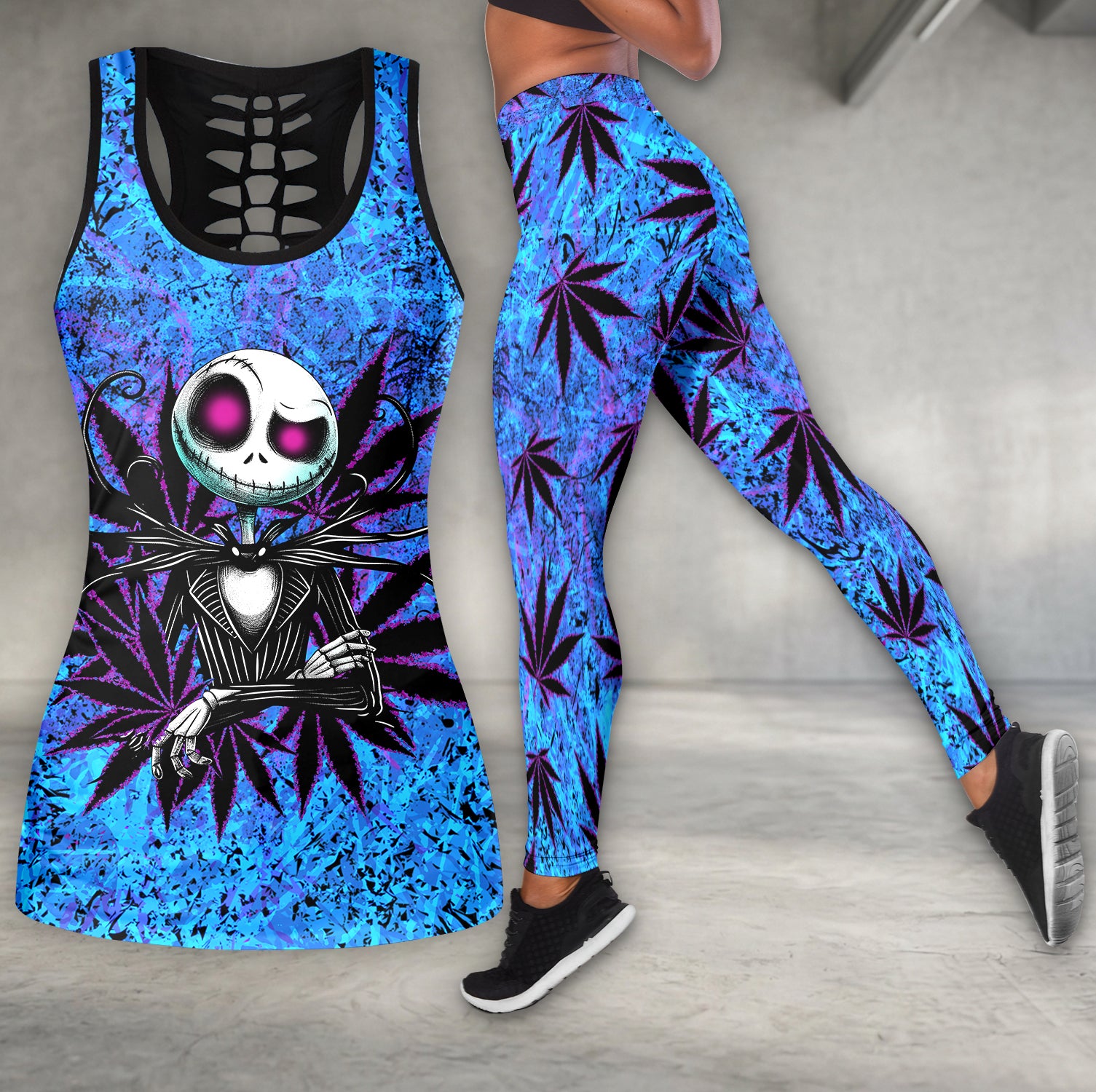 Electric Splatter Skeleton Art Tanktop and Leggings
