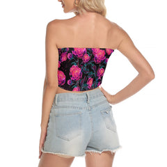 Image featuring a stylish set of women's tube top and high-waisted pants, perfect for summer outings and beachwear. The ensemble exudes a trendy and chic vibe, ideal for resort vacations, beach parties, and poolside lounging. The tube top offers a flattering silhouette, while the high-waisted pants provide comfort and style. This fashionable outfit set is a must-have for anyone looking to make a statement under the sun.