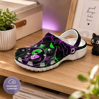 Wonder Skull Lightweight Clog Sandals are designed for all-day comfort. Featuring breathable ventilation holes, a cushioned footbed, and a pivoting heel strap, these versatile unisex clogs are perfect for use at home, outdoors, or at work — whatever your profession may be.
