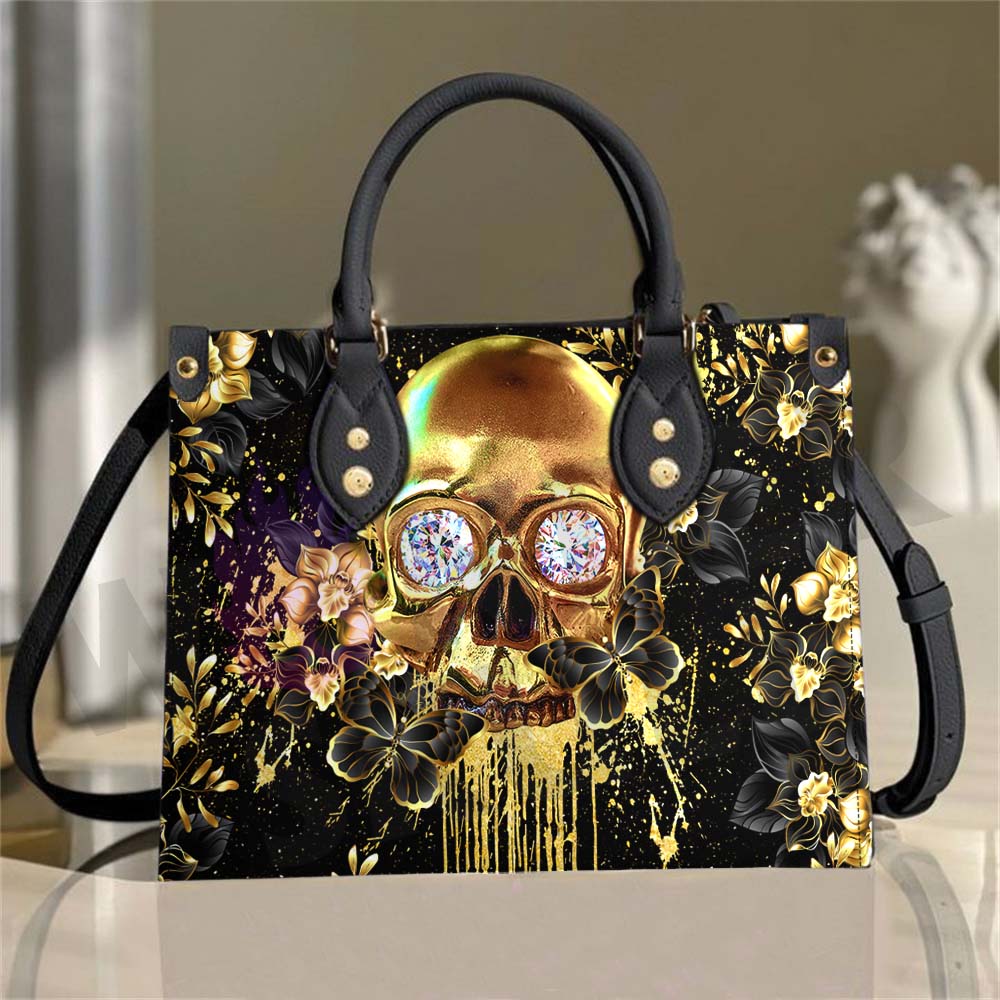 Wonder Skull structured tote bag solves the "I can't find anything in my bag" problem. The roomy interior fits your tablet, phone, wallet, water bottle, umbrella, and cosmetics — without the overstuffed look. Multiple interior pockets keep everything organized, so you're never digging around at checkout. Reinforced rivet corners and quality metal hardware ensure the bag holds up to daily use. Whether you're heading to work, running errands, or catching a flight, this tote keeps you looking put-together.
