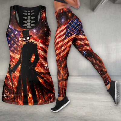 Dark Patriotic Skeleton Night Tanktop and Legging