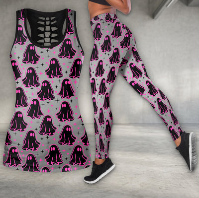 Pink Ghost Skull Pattern Tanktop and Legging