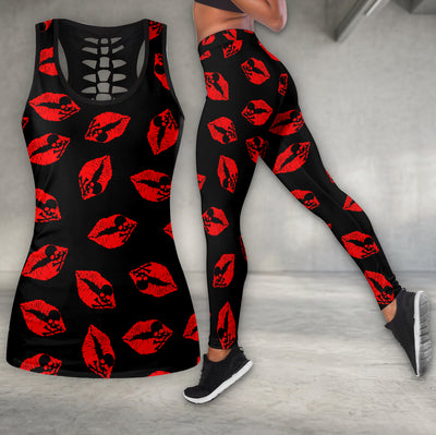 Dark Romance Lips Pattern Tanktop and Legging