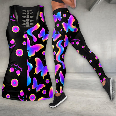 Psychedelic Spooky Butterfly Art Tanktop and Legging