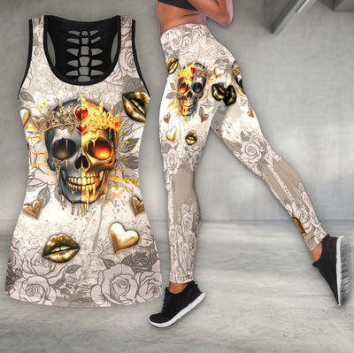 Royal Gold Skull Rose Tanktop and Legging