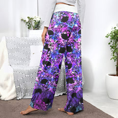 Galaxy Skull Butterfly Dream Women's High-waisted Wide Leg Pants