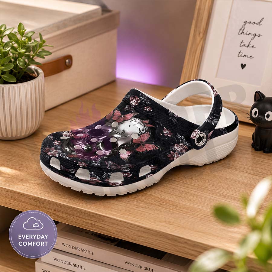 Wonder Skull Lightweight Clog Sandals are designed for all-day comfort. Featuring breathable ventilation holes, a cushioned footbed, and a pivoting heel strap, these versatile unisex clogs are perfect for use at home, outdoors, or at work — whatever your profession may be.