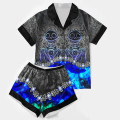 Abstract Gothic Art Women's Pajama Sets Top Sleeve & Short Bottom