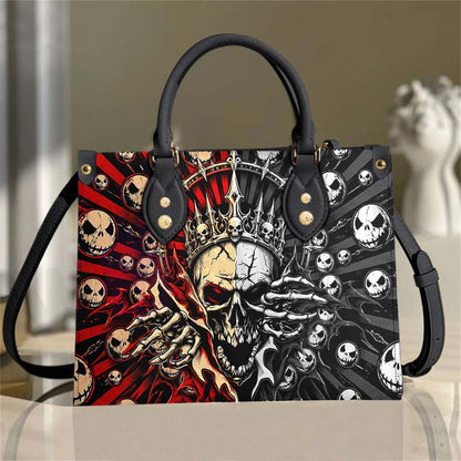 Wonder Skull structured tote bag solves the "I can't find anything in my bag" problem. The roomy interior fits your tablet, phone, wallet, water bottle, umbrella, and cosmetics — without the overstuffed look. Multiple interior pockets keep everything organized, so you're never digging around at checkout. Reinforced rivet corners and quality metal hardware ensure the bag holds up to daily use. Whether you're heading to work, running errands, or catching a flight, this tote keeps you looking put-together.