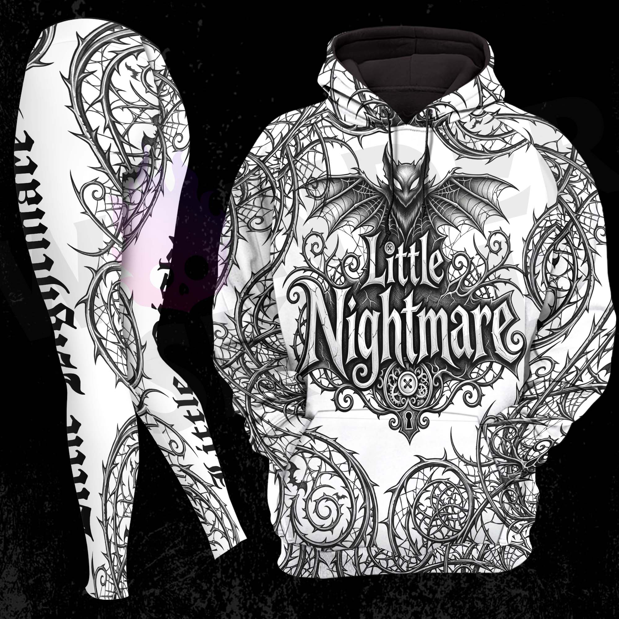Women Hoodie and Leggings, Dark Fantasy Nightmare Outwear Pants Outfit