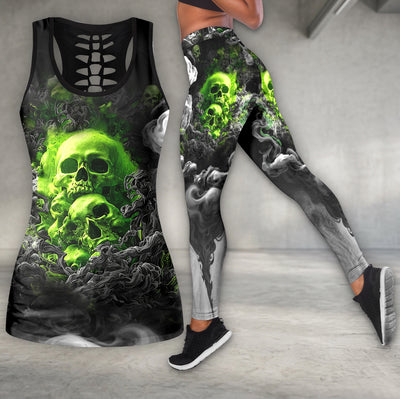 Green Skull Smoke Art Tanktop and Leggings