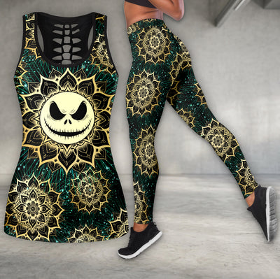 Sun Flower Skull Art Tanktop and Leggings