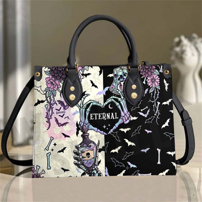 Wonder Skull structured tote bag solves the "I can't find anything in my bag" problem. The roomy interior fits your tablet, phone, wallet, water bottle, umbrella, and cosmetics — without the overstuffed look. Multiple interior pockets keep everything organized, so you're never digging around at checkout. Reinforced rivet corners and quality metal hardware ensure the bag holds up to daily use. Whether you're heading to work, running errands, or catching a flight, this tote keeps you looking put-together.