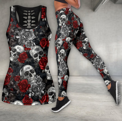 Gothic Skull Floral Gothic Tanktop and Legging
