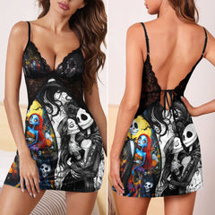 Couple Love Nightmare Art & Punkrock Women's Sleepwear | Lace Cami Dress Nightgowns