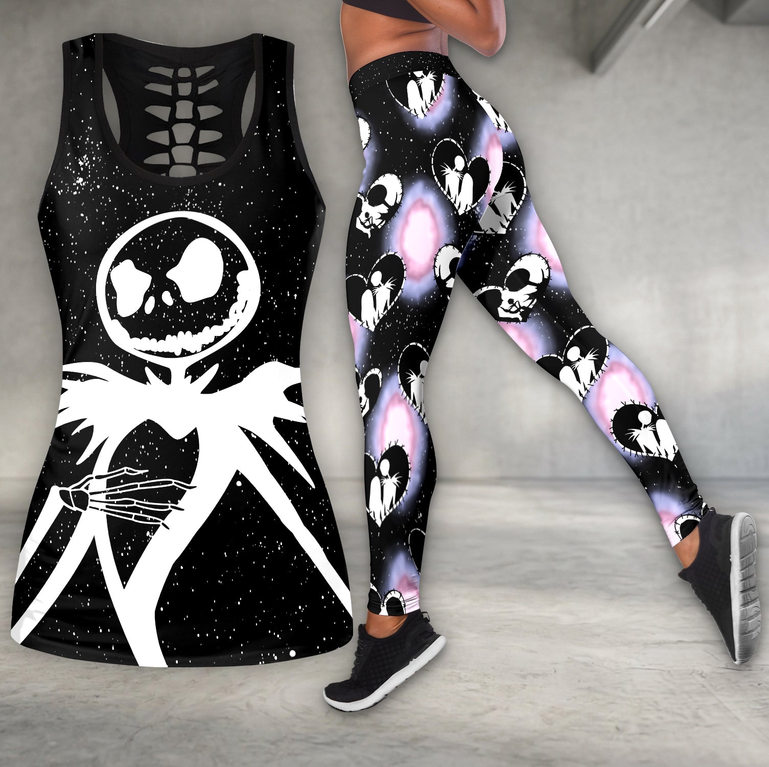 Galaxy Couple Skeleton Art Tanktop and Leggings
