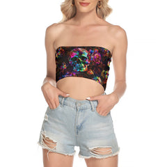 Image featuring a stylish set of women's tube top and high-waisted pants, perfect for summer outings and beachwear. The ensemble exudes a trendy and chic vibe, ideal for resort vacations, beach parties, and poolside lounging. The tube top offers a flattering silhouette, while the high-waisted pants provide comfort and style. This fashionable outfit set is a must-have for anyone looking to make a statement under the sun.