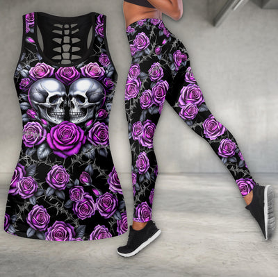 Twisted Thorns Skulls Art Tanktop and Leggings