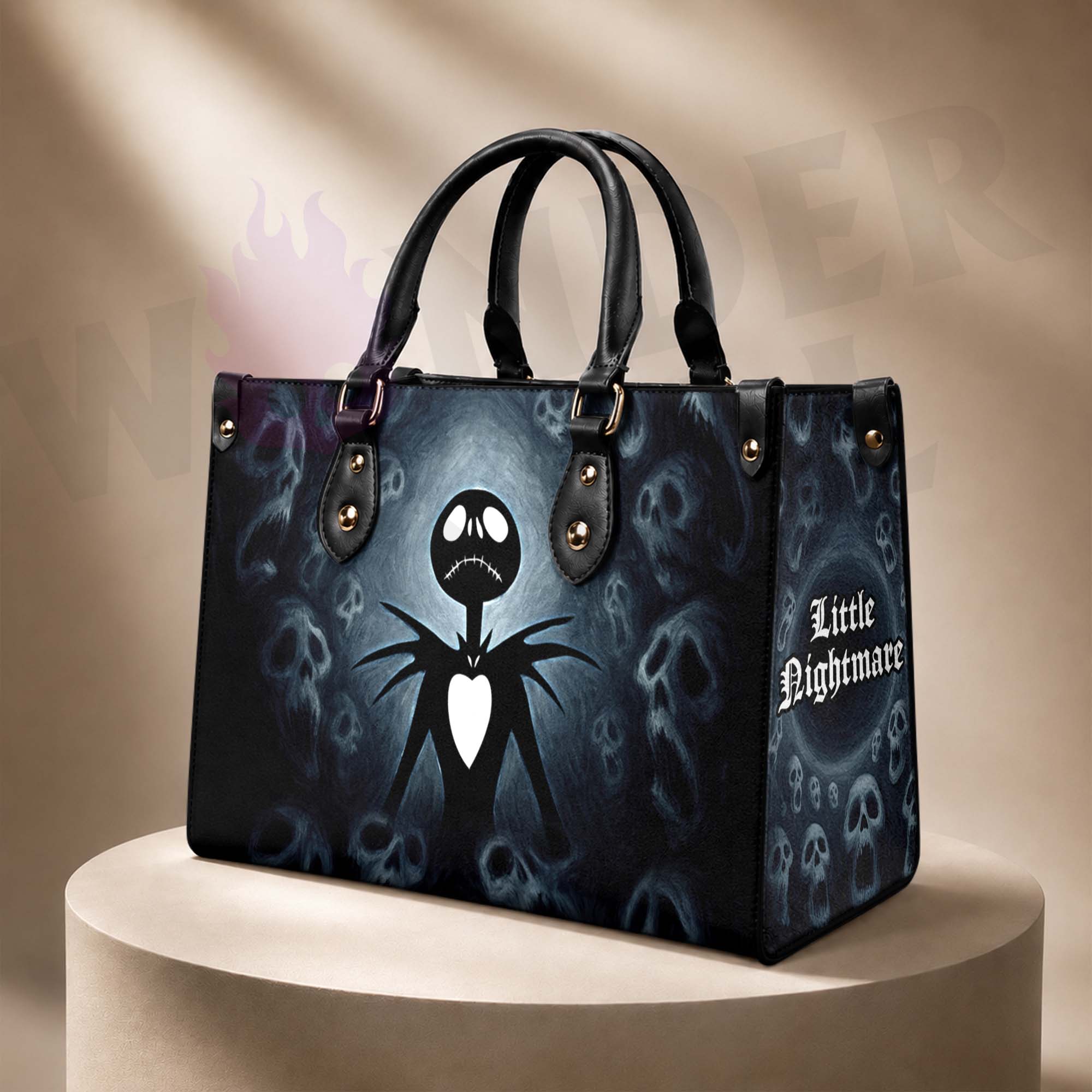 Wonder Skull structured tote bag solves the "I can't find anything in my bag" problem. The roomy interior fits your tablet, phone, wallet, water bottle, umbrella, and cosmetics — without the overstuffed look. Multiple interior pockets keep everything organized, so you're never digging around at checkout. Reinforced rivet corners and quality metal hardware ensure the bag holds up to daily use. Whether you're heading to work, running errands, or catching a flight, this tote keeps you looking put-together.