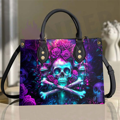 Wonder Skull structured tote bag solves the "I can't find anything in my bag" problem. The roomy interior fits your tablet, phone, wallet, water bottle, umbrella, and cosmetics — without the overstuffed look. Multiple interior pockets keep everything organized, so you're never digging around at checkout. Reinforced rivet corners and quality metal hardware ensure the bag holds up to daily use. Whether you're heading to work, running errands, or catching a flight, this tote keeps you looking put-together.