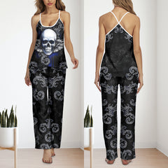 Skull Wing Gothic Cami Pajamas Sets For Women Sleepwears Combo - Wonder Skull