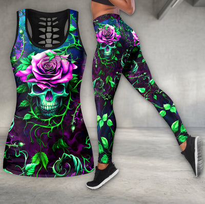 Gothic Floral Skull Vine Tanktop and Legging