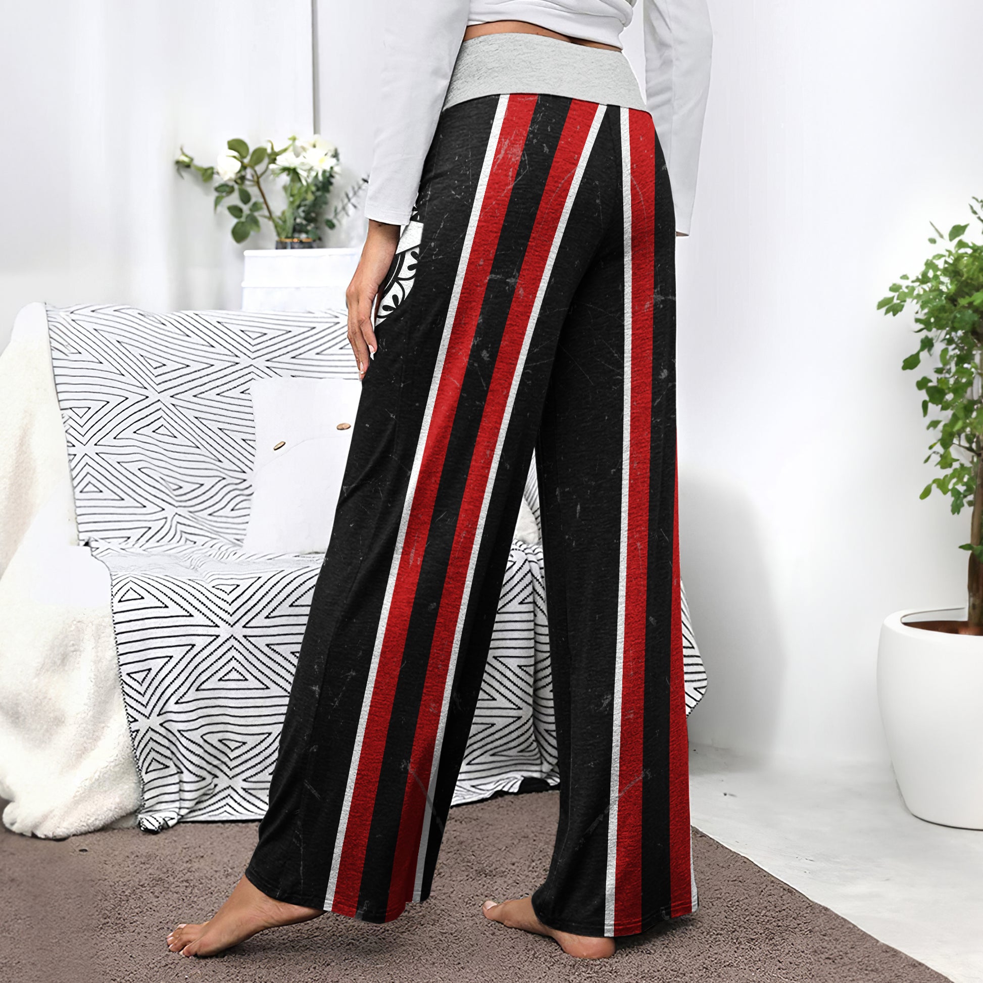 Skull Gocthic Art Women's High-waisted Wide Leg Pants | Wonder Skull