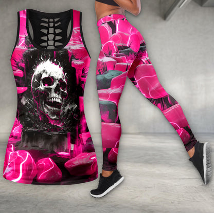 Electric Neon Skull Grave Tanktop and Leggings