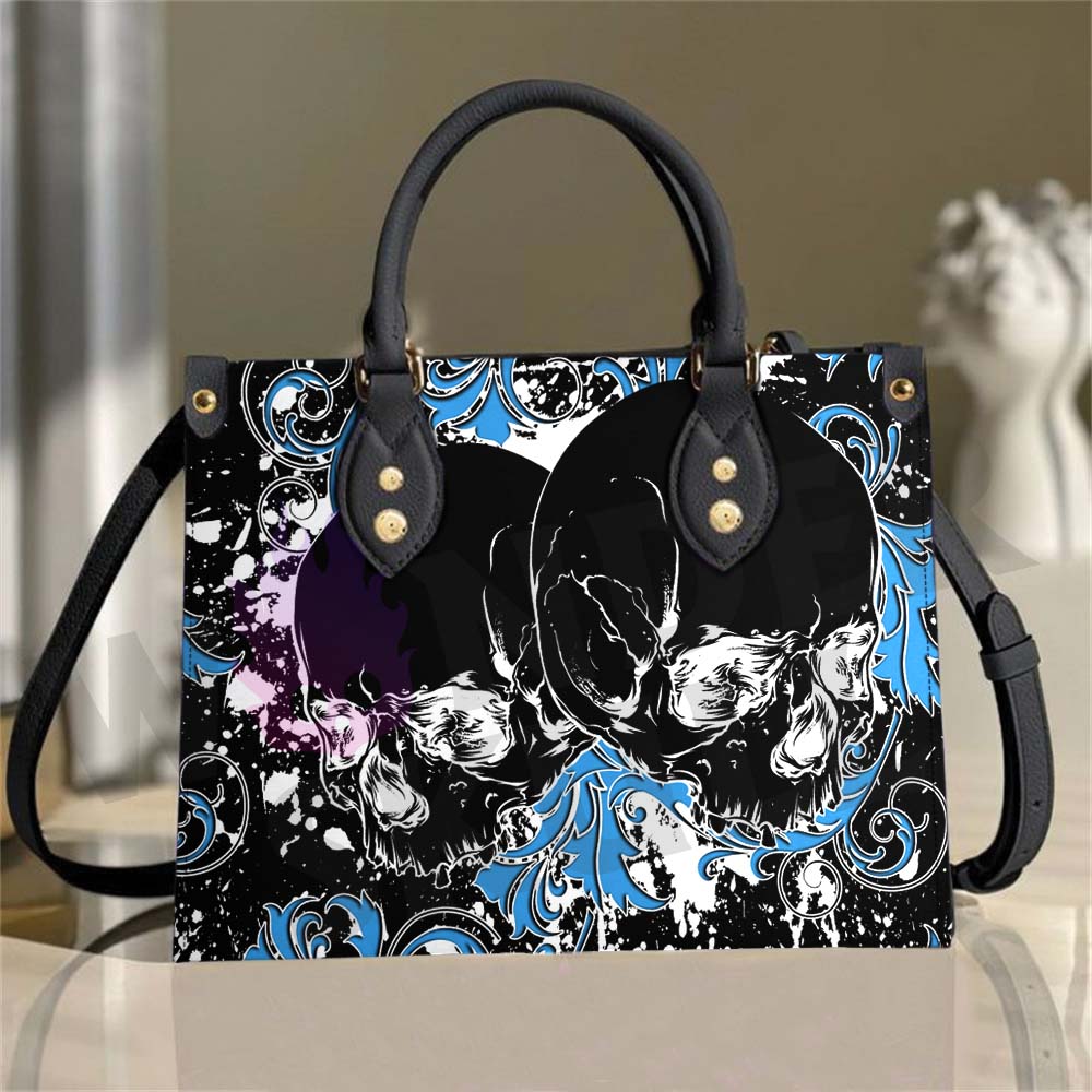 Wonder Skull structured tote bag solves the "I can't find anything in my bag" problem. The roomy interior fits your tablet, phone, wallet, water bottle, umbrella, and cosmetics — without the overstuffed look. Multiple interior pockets keep everything organized, so you're never digging around at checkout. Reinforced rivet corners and quality metal hardware ensure the bag holds up to daily use. Whether you're heading to work, running errands, or catching a flight, this tote keeps you looking put-together.