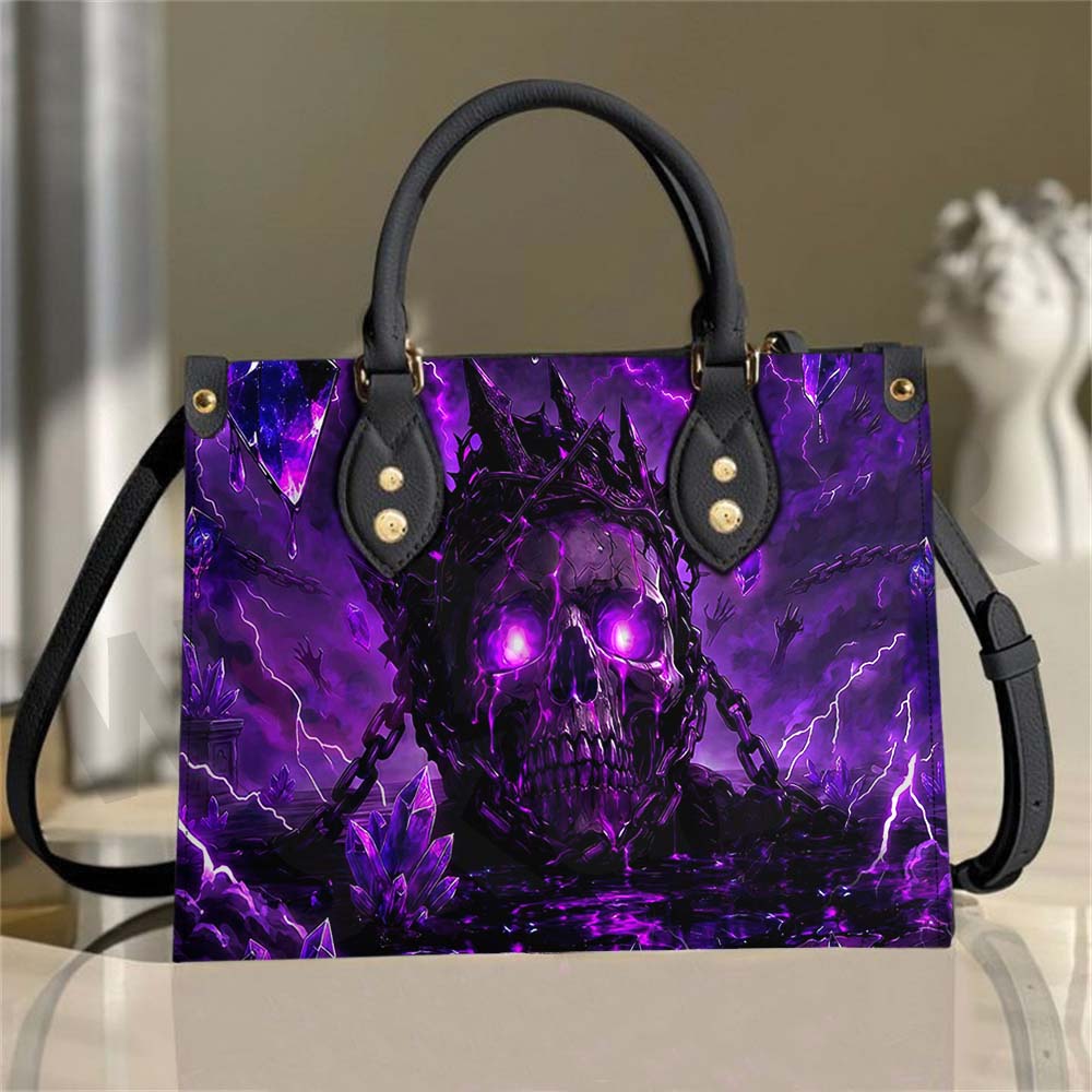 Wonder Skull structured tote bag solves the "I can't find anything in my bag" problem. The roomy interior fits your tablet, phone, wallet, water bottle, umbrella, and cosmetics — without the overstuffed look. Multiple interior pockets keep everything organized, so you're never digging around at checkout. Reinforced rivet corners and quality metal hardware ensure the bag holds up to daily use. Whether you're heading to work, running errands, or catching a flight, this tote keeps you looking put-together.