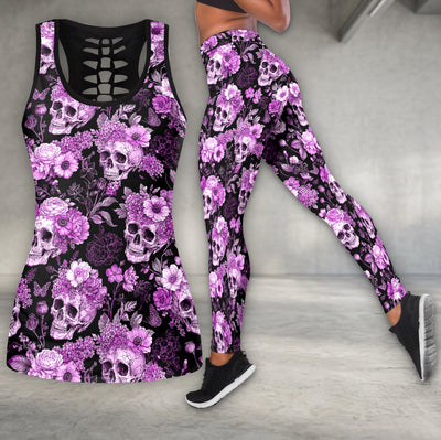 Dark Floral Skull Baroque Tanktop and Legging