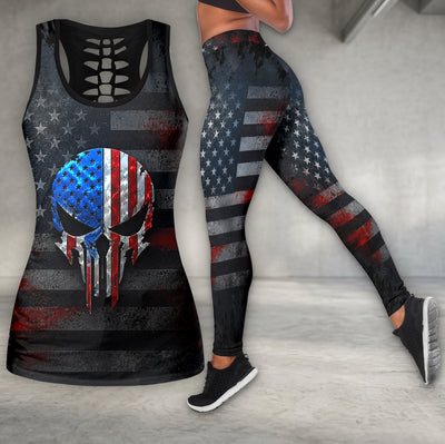Patrotic Grunge Skull Tanktop and Legging