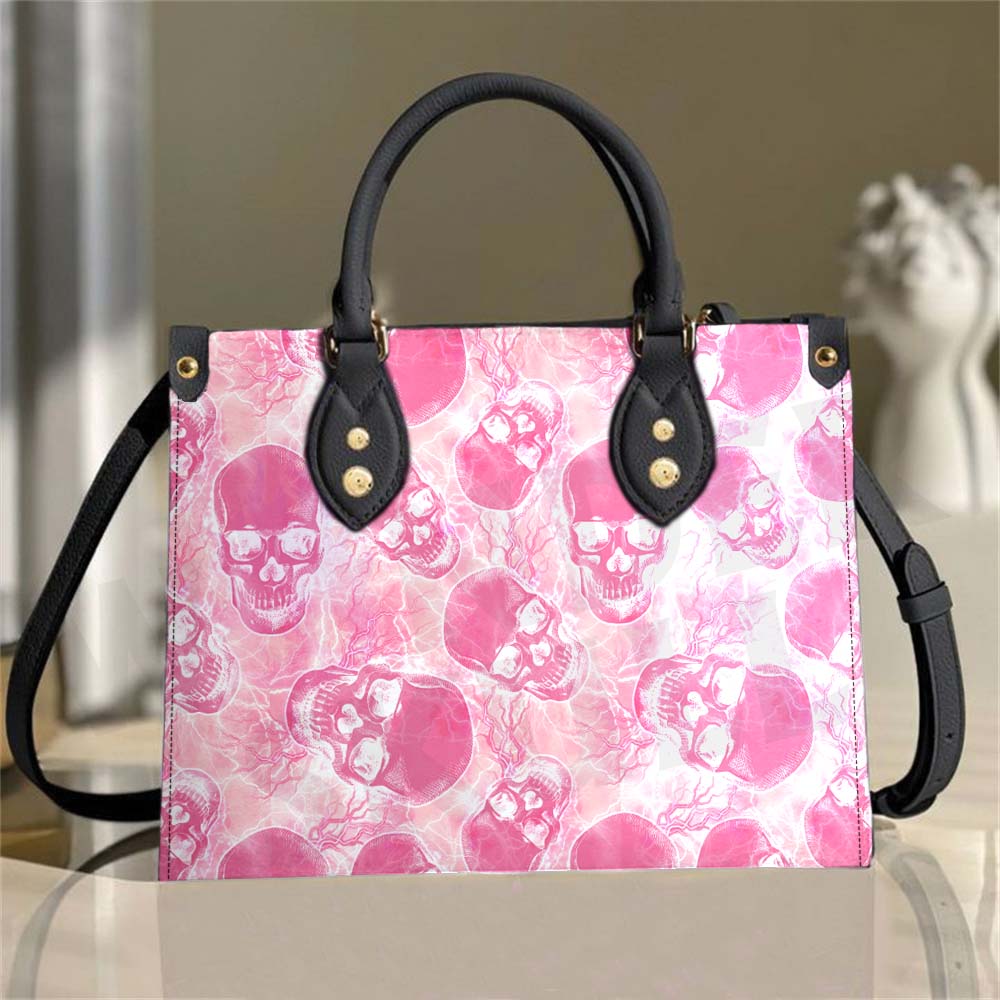 Wonder Skull structured tote bag solves the "I can't find anything in my bag" problem. The roomy interior fits your tablet, phone, wallet, water bottle, umbrella, and cosmetics — without the overstuffed look. Multiple interior pockets keep everything organized, so you're never digging around at checkout. Reinforced rivet corners and quality metal hardware ensure the bag holds up to daily use. Whether you're heading to work, running errands, or catching a flight, this tote keeps you looking put-together.