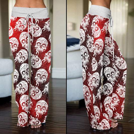 Gradient Skull Melting Women's High-waisted Wide Leg Pants | Wonder Skull