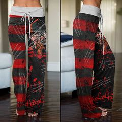 Nightmare Horror Art Women's High-waisted Wide Leg Pants