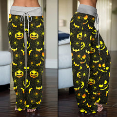 Halloween Nightmare Bat Women's High-waisted Wide Leg Pants | Wonder Skull