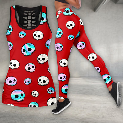 Pastel Skull Glitch Tanktop and Leggings