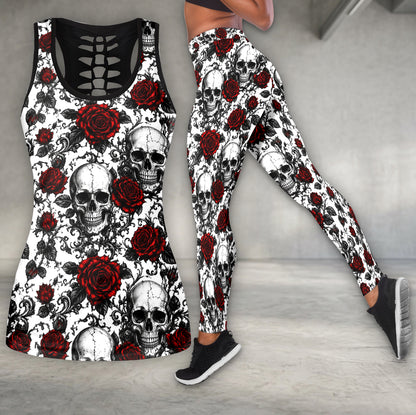 Dark Floral Skull Baroque Tanktop and Legging