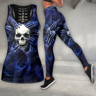 Deep Blue Skull Grasp Tanktop and Legging