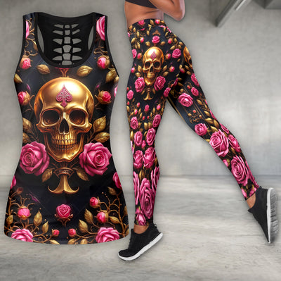 Royal Skull Blossom Art Tanktop and Leggings
