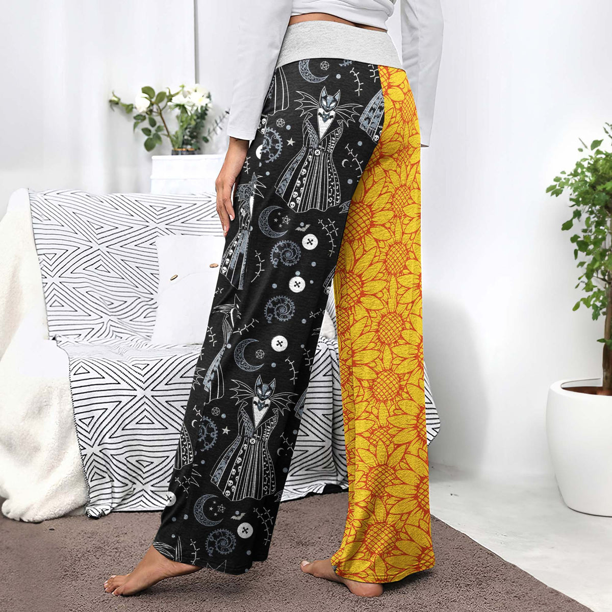 Midnight Gothic Carnival Women's High-waisted Wide Leg Pants